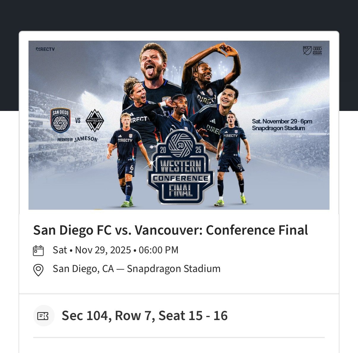 MLS Western Conference Final