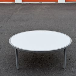 2000’s oversized silver and white coffee table