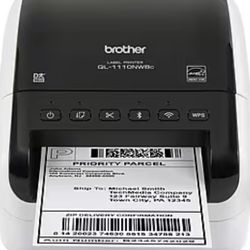 Brother Professional Wide Format Label Printer, Glossy Black/White (QL1110NWBC)