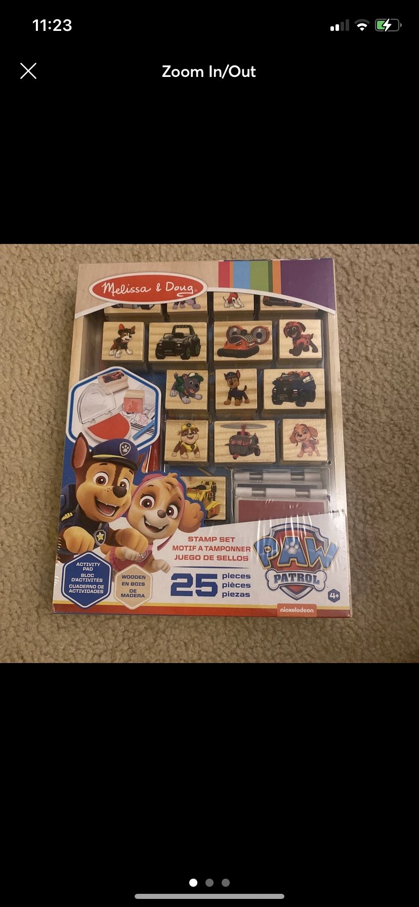 Melissa And Doug PAW Patrol Wooden Activity Stamp Set New