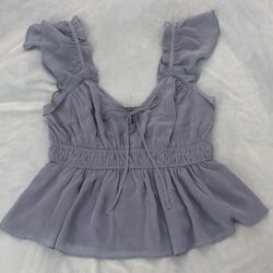 Medium On 34th Summer Blue Blouse