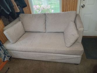 Beige Fabric Loveseat Sofa