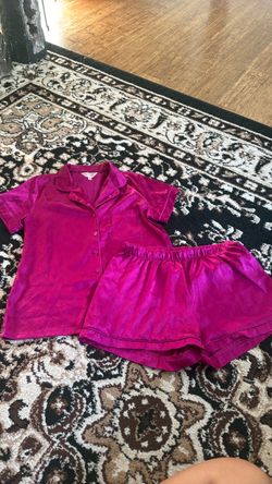 Juicy couture pink pajama set button down with shorts