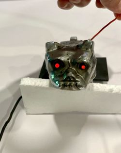 Vintage Mack Truck Bulldog Hood Ornament Patent 87931 Red Light Up Eyes Mascot