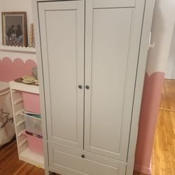 IKEA SUNDVIK Gray Wardrobe – Kids Closet / Armoire Storage Cabinet