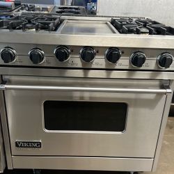 VIKING 36”WIDE DUAL FUEL RANGE STOVE STAINLESS STEEL 