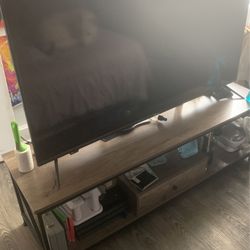 Wooden TV Table With Metal Frame 