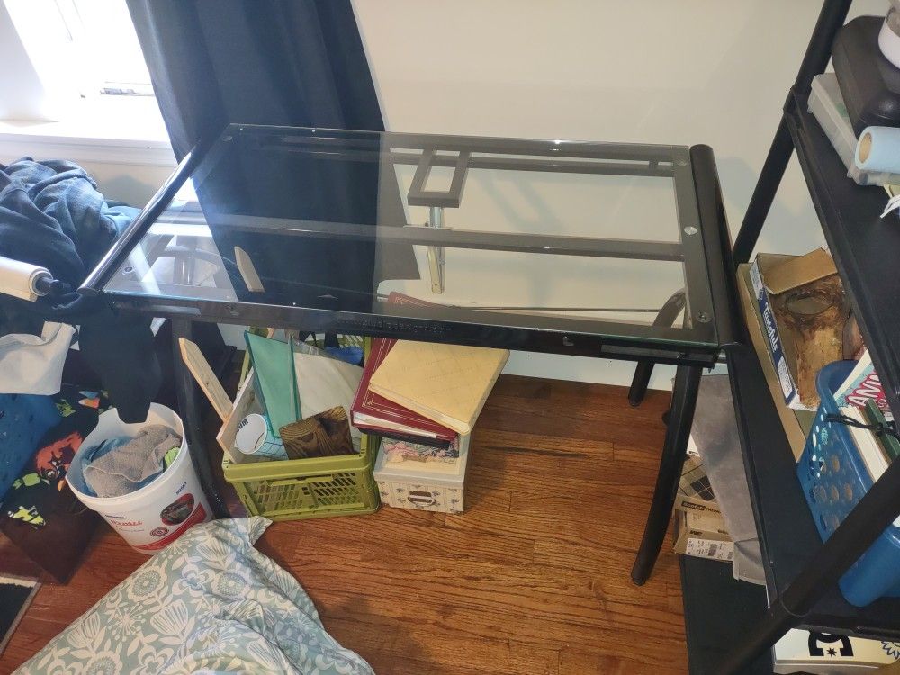 Glass Top Drafting Desk