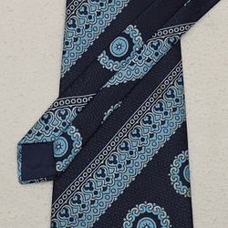 Medallion & Strips Blue Tie