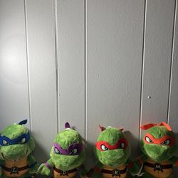 4 New TMNT Ninja Turtle Plushies