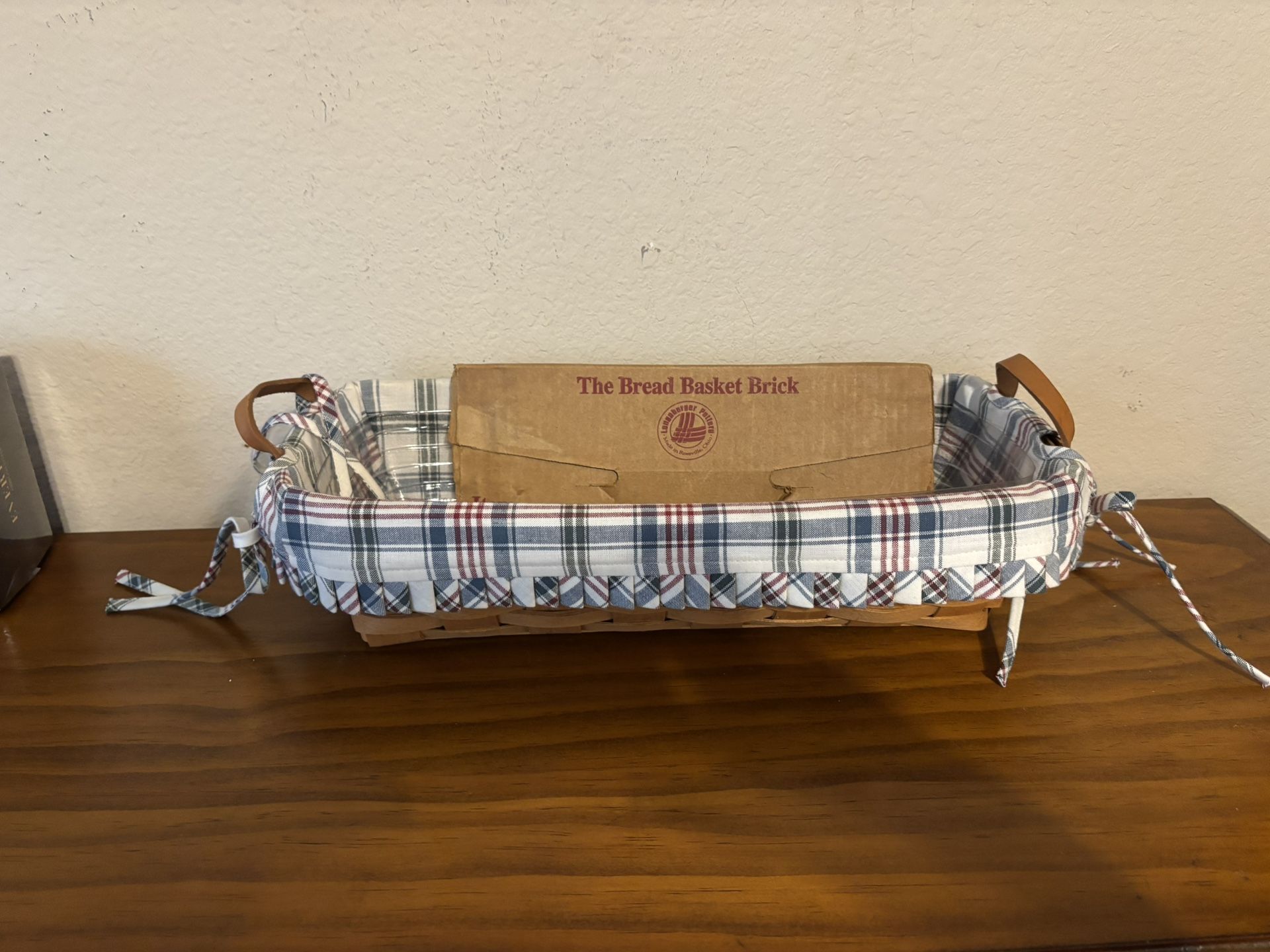 Longaberger Basket With Liner & Warming Board