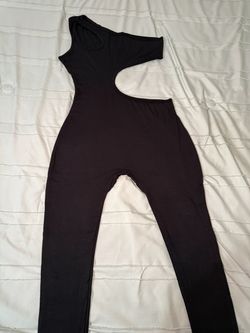 Black One-Shoulder Cutout Jumpsuit