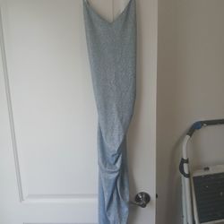 Pretty Sparkle Blue Long Dress 