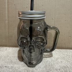 Halloween Skull Glass Mug..