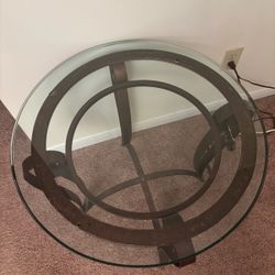 Circle Glass Side Table 