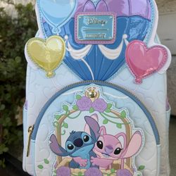 Loungefly Disney Lilo & Stitch Angel & Stitch Hot Air Balloon Mini Backpack — Exclusive!! NWT