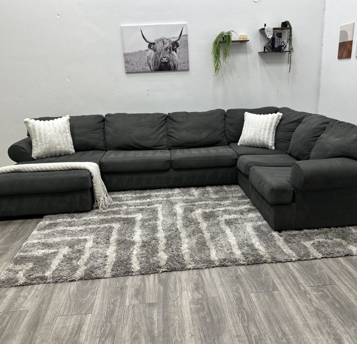Grey Sectional Couch - Free Delivery