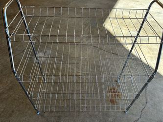 Metal shoe rack 26” wide 4 shelves