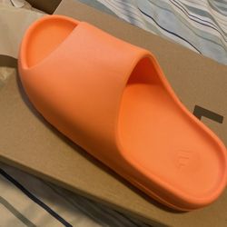 Enflame Orange Yeezy Slides Size 10