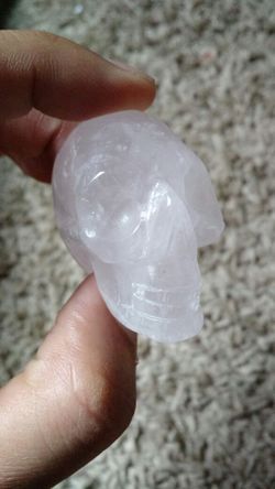 Star rose quartz Skull