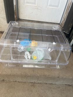 Clear hamster cage
