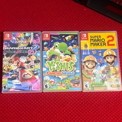 Nintendo Switch Games. Mario Kart 8 Deluxe, Yoshis Crafted World, Super Mario Maker 2