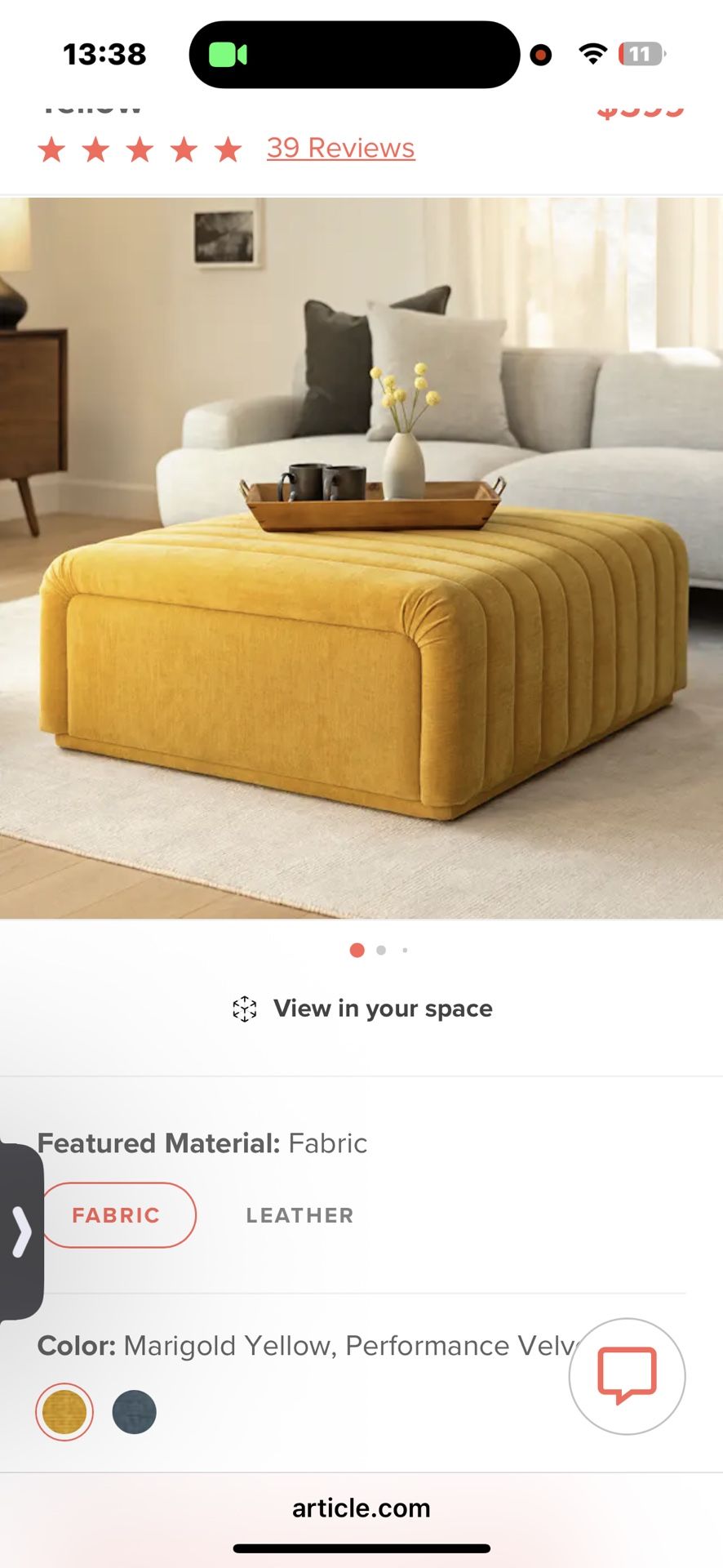 Yellow Ottoman