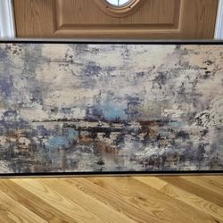 Large The Oyster Bed III Wall Art Abstract Oil Painting Framed 27"x51"