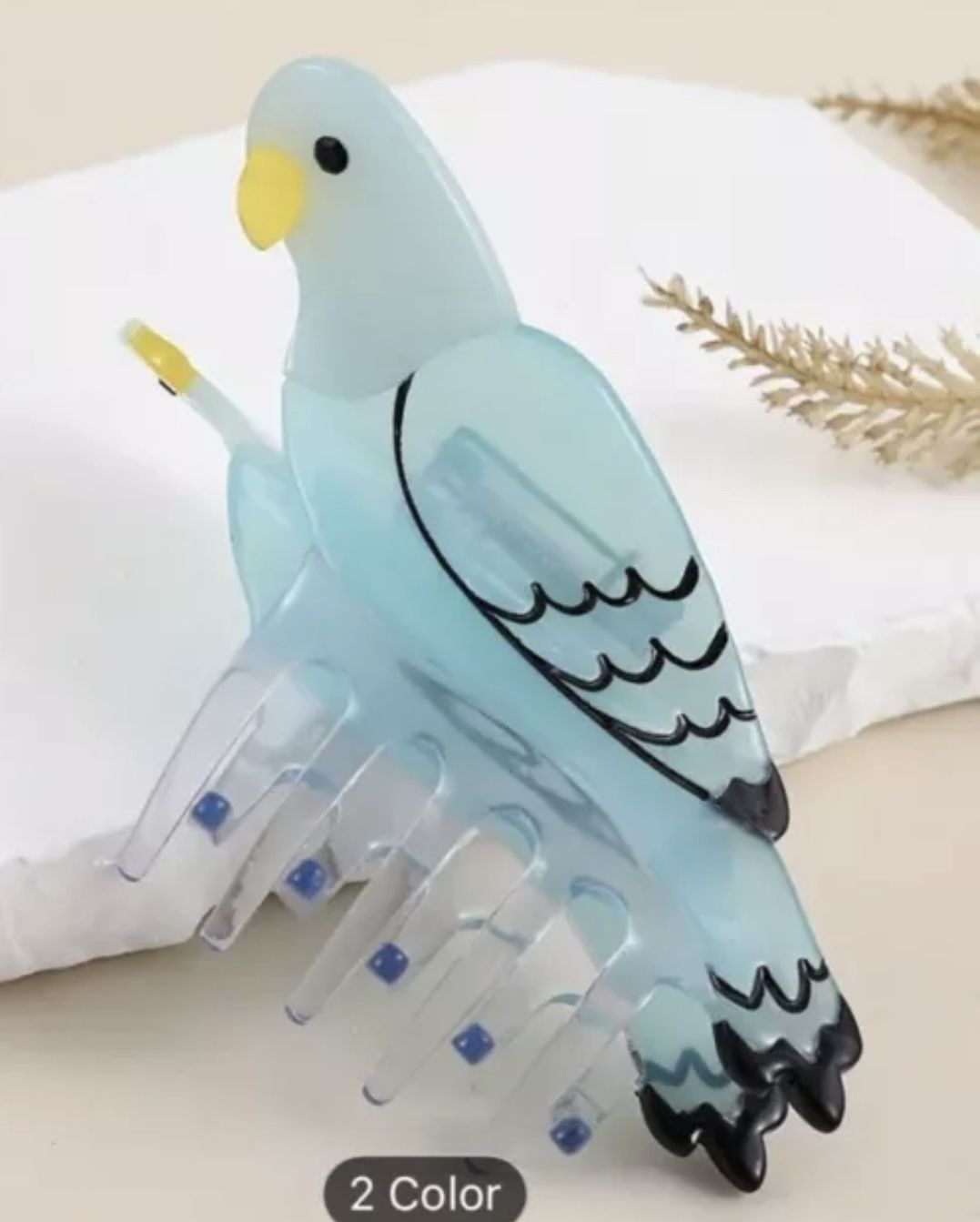 Acrylic Hair Claw Clip Bird Parakeet Blue Bird Animal Shape Design Accessory Fun