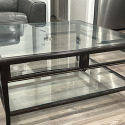 Large Glass And Iron Table