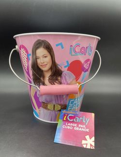 Nickelodeon Viacom 2010 Tin Box Co iCarly Pail Bucket Camera Face 7”