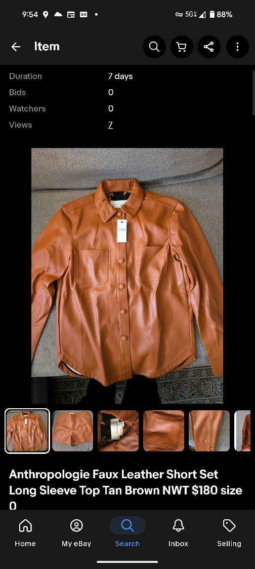 Anthropologie Two Piece Short Faux Leather Long Sleeve Combo Size 0