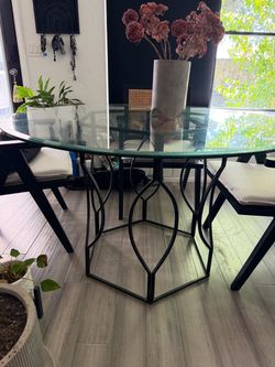 Round Glass Top Dining Table