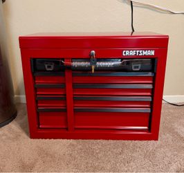 Vintage USA Craftsman 5-Drawer Tool Chest Box w/ Key & Top Organizers