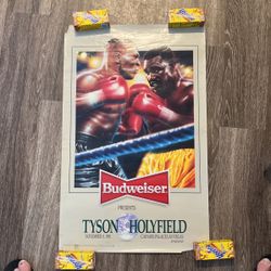 Vintage 1991 Tyson Vs Holyfield Poster
