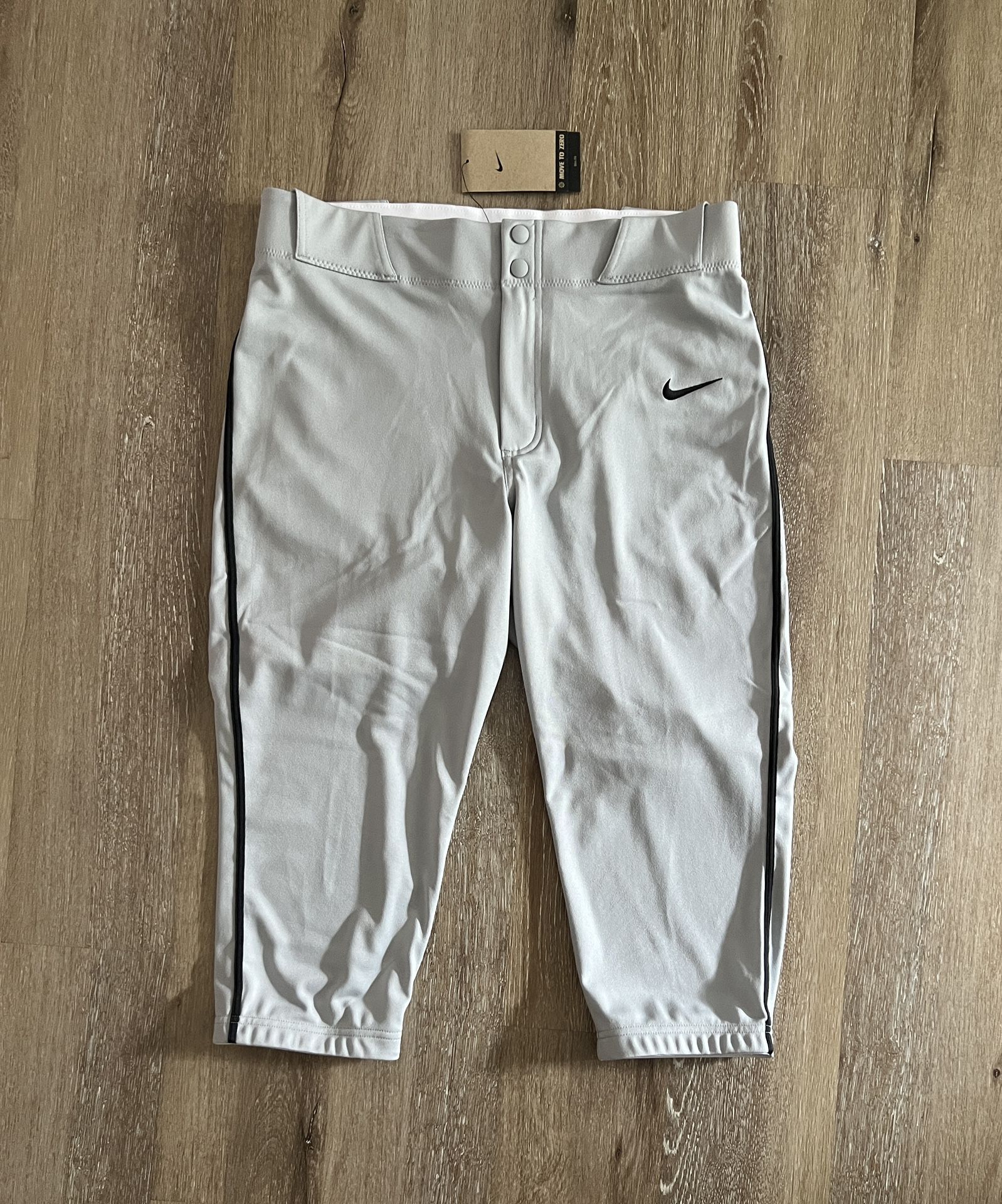 Nike Vapor Select 2 Men's High Piped Baseball Pants FZ1375-012 Size M Gray Black