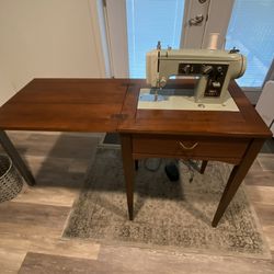 Vintage Sears Kenmore 2142 Sewing Machine In Cabinet