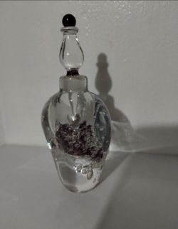 VINTAGE BLOWN ART GLASS - PERFUME BOTTLE 6.5"×3" - V81