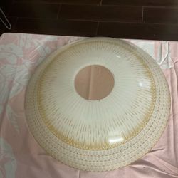 18”, 4.25” diameter 3.75” deep Vintage Mid-Century Modern Glass ceiling Lamp Shade