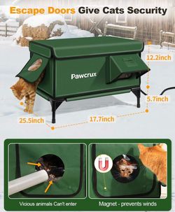 Indoor & Outdoor Cat House with Escape Door
