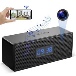 Hidden Camera Speaker WiFi Spy Camera in Wireless Bluetooth Speaker, 1080P Nanny Cam Secret Indoor Camera,Live Feed,180° Rotating Lens,Motion Detectio