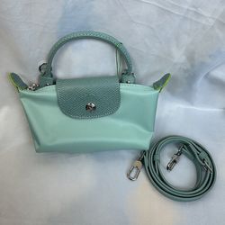 Longchamp Le Pliage Fruit Green Mini Handbag With Strap

