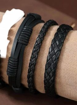 Bracelets leather  Set of 3 … Thornton area