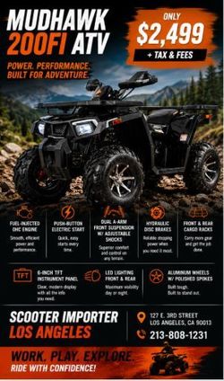 🏔️ Mudhawk 200FI ATV – Fuel Injected Power! 🏔️