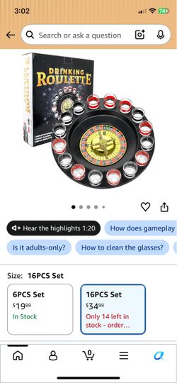 $15 / 16PC Roulette Shot Glass