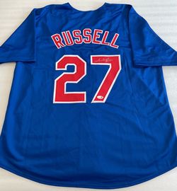 Addison Russell Signed Autographed Blue Custom Chicago Cubs Jersey With JSA COA