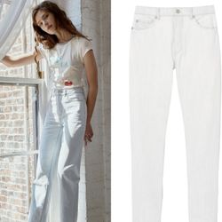 NWT $195 Rebecca Taylor Beatrice Boyfriend Mid Rise Button Fly Jean 26