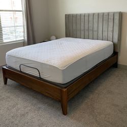 Full Size Mattress With Head Board Set And Adjustable Electric Frame