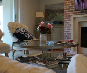 Pottery Barn Brass Coffee Table 36”