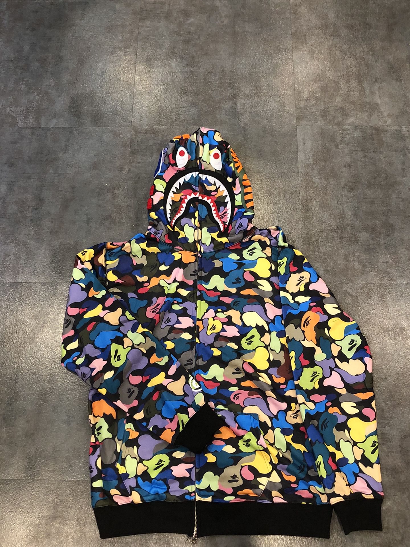 Multi color bape hoodie XL L M